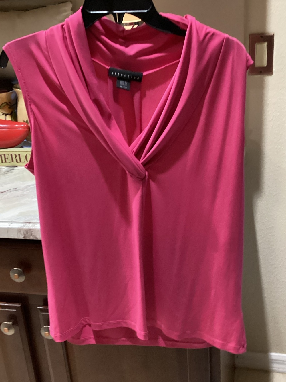 attention Women's Twist-Front Sleeveless top Fuchsia
